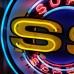 New Chevrolet Super Sport "Chevy SS" Porcelain Sign with Neon 48 IN Diameter